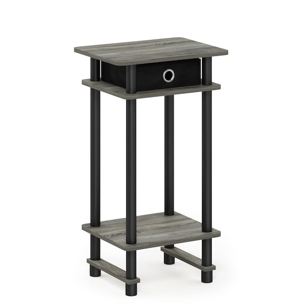 Furinno Furinno 17017GYWBKBK TurnNTube Tall End Table with Bin